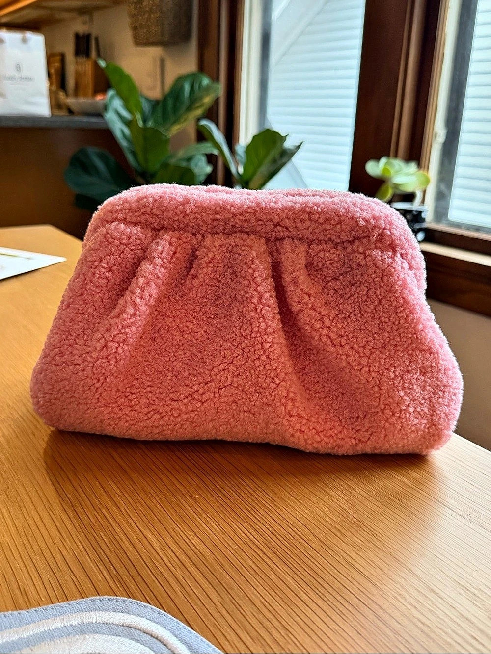 Shiraleah Jayden Pink Sherpa Clutch NWT